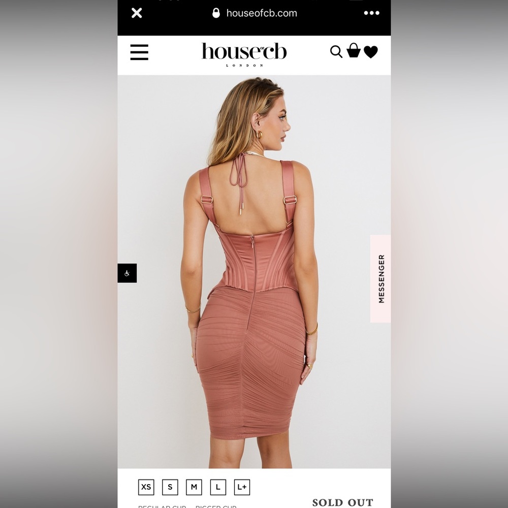 house of cb Large antique rose corset midi dress - Picture 5 of 14
